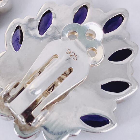 Nicky Butler Sterling Rainbow Moonstone Iolite Topaz Teardrop Clip On Earrings - Picture 8 of 15